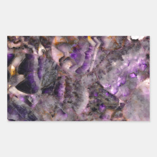 Elegant purple Amethyst Quartz, purple granite Rectangular Sticker