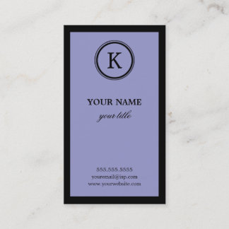 Elegant Purple and Black Monogram Business Cards