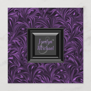 Elegant Purple and Black Wedding Invitation
