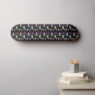 Elegant Purple and Blue Bright Butterflies Skateboard