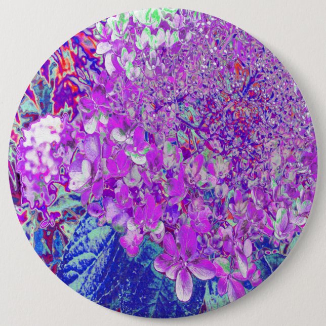 Elegant Purple and Blue Limelight Hydrangea 6 Cm Round Badge (Front)