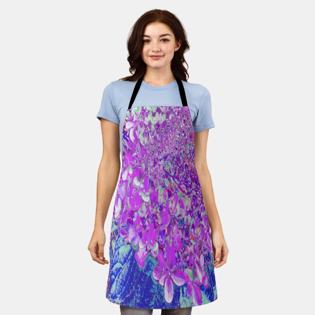 Elegant Purple and Blue Limelight Hydrangea Apron (Worn)