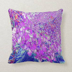 Elegant Purple and Blue Limelight Hydrangea Cushion