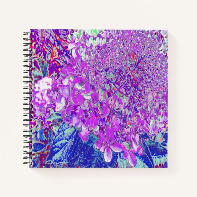 Elegant Purple and Blue Limelight Hydrangea Notebook (Front)