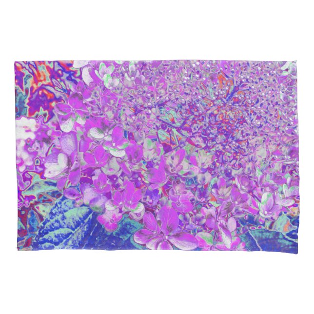 Elegant Purple and Blue Limelight Hydrangea Pillowcase (Front)