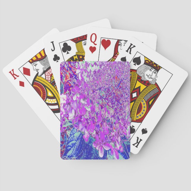 Elegant Purple and Blue Limelight Hydrangea Playing Cards (Back)