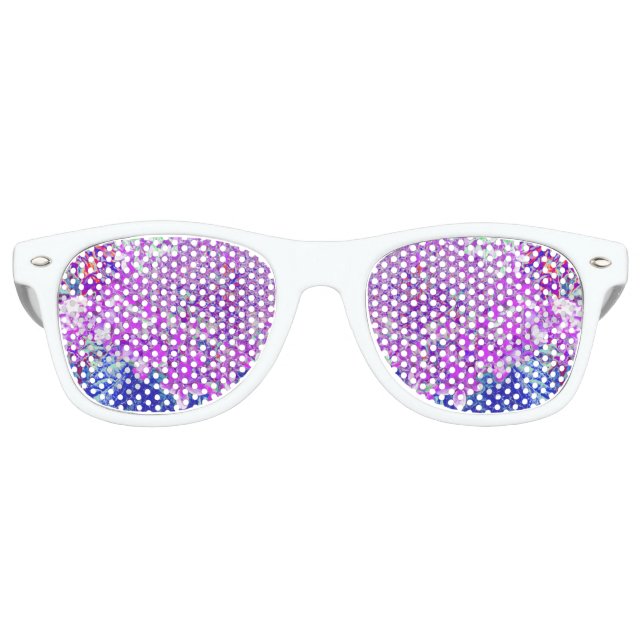 Elegant Purple and Blue Limelight Hydrangea Retro Sunglasses (Front)
