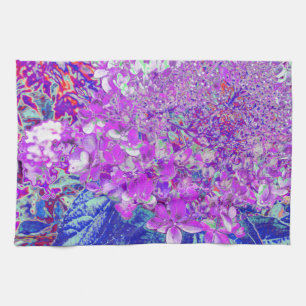 Elegant Purple and Blue Limelight Hydrangea Tea Towel