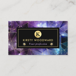Elegant Purple and Blue Midnight Crystal Galaxy Business Card