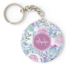 Elegant Purple and Blue Succulent Floral With Name