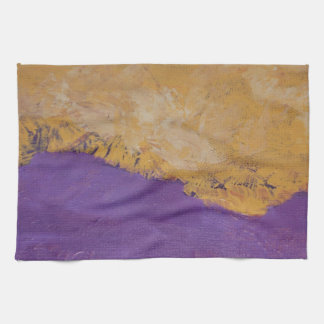 elegant purple and gold fabric kitchen towel