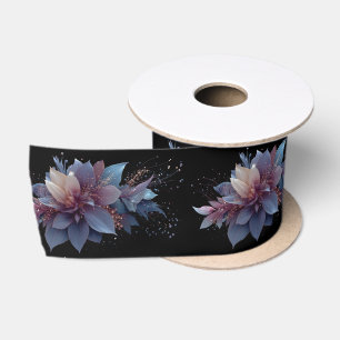 Elegant Purple and Gold Fantasy Floral Arrangement Satin Ribbon