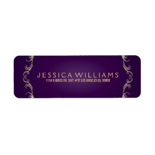 Elegant Purple And Gold Floral Frame