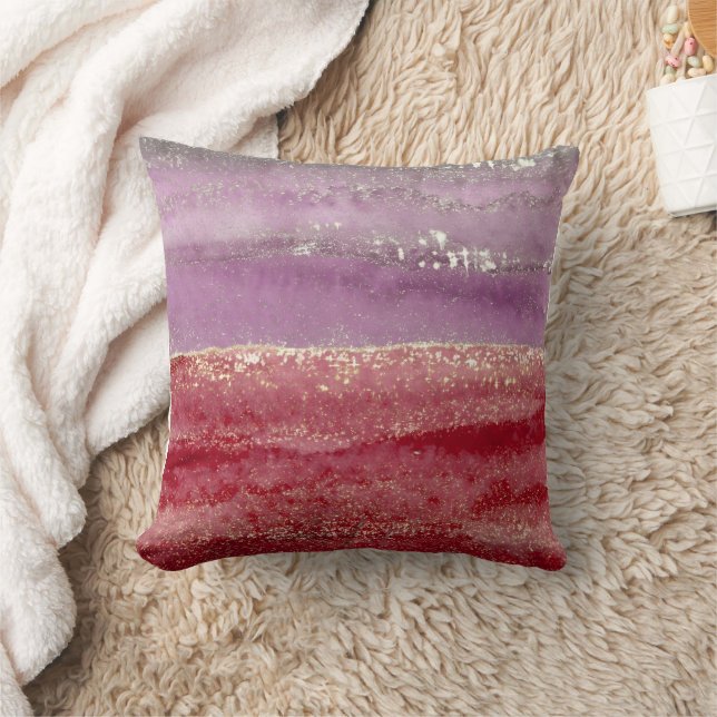 Elegant purple and gold glitter cushion (Blanket)