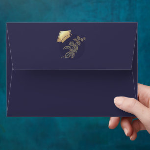 Elegant Purple and Gold Graduation Envelope