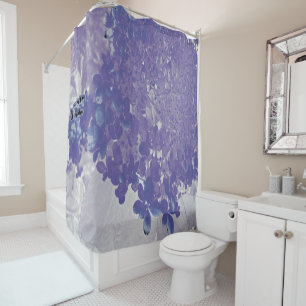 Elegant Purple and Grey Limelight Hydrangea Shower Curtain