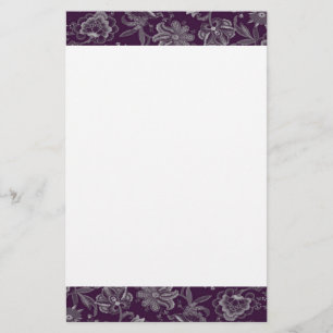 Elegant purple and grey stationery
