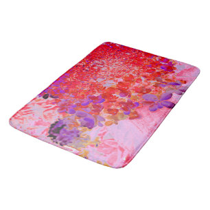 Elegant Purple and Orange Limelight Hydrangea Bath Mat