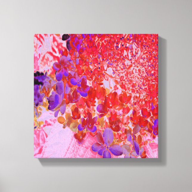 Elegant Purple and Orange Limelight Hydrangea Canvas Print (Front)