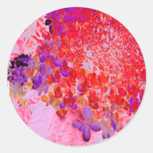 Elegant Purple and Orange Limelight Hydrangea Classic Round Sticker