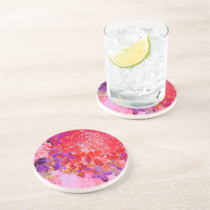 Elegant Purple and Orange Limelight Hydrangea Coaster