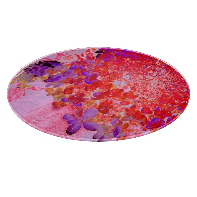 Elegant Purple and Orange Limelight Hydrangea Cutting Board (Corner)