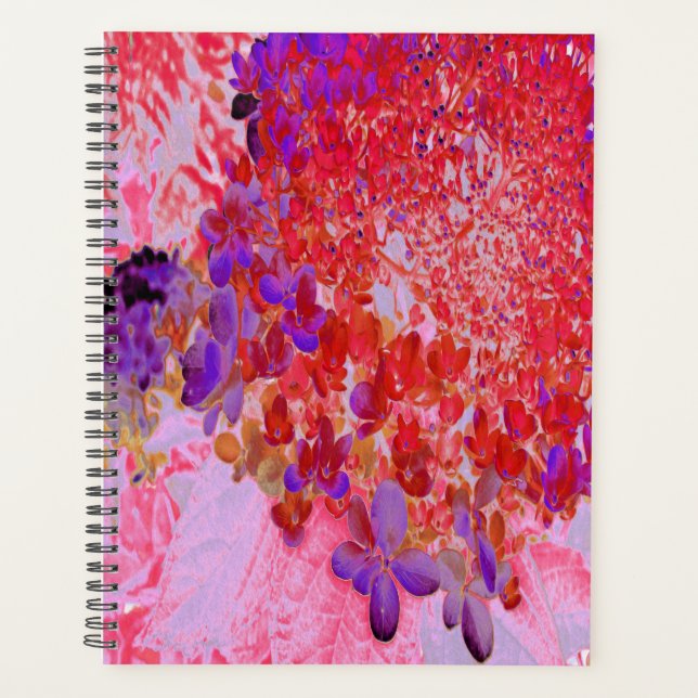 Elegant Purple and Orange Limelight Hydrangea Planner (Front)