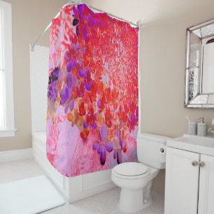 Elegant Purple and Orange Limelight Hydrangea Shower Curtain