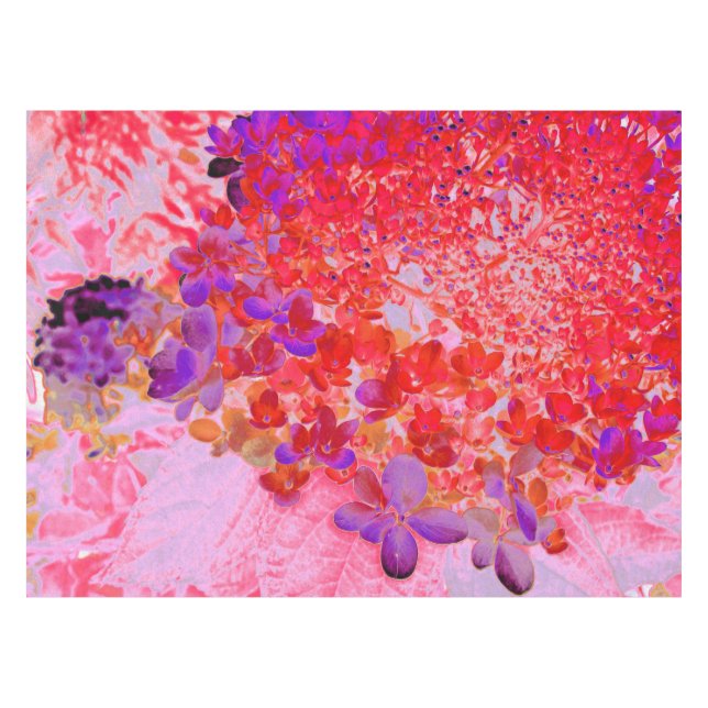 Elegant Purple and Orange Limelight Hydrangea Tablecloth (Front (Horizontal))