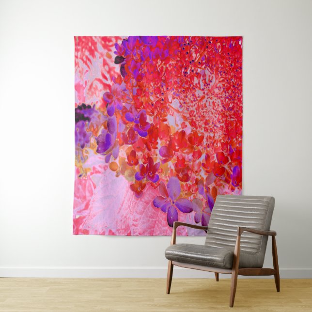 Elegant Purple and Orange Limelight Hydrangea Tapestry (In Situ)