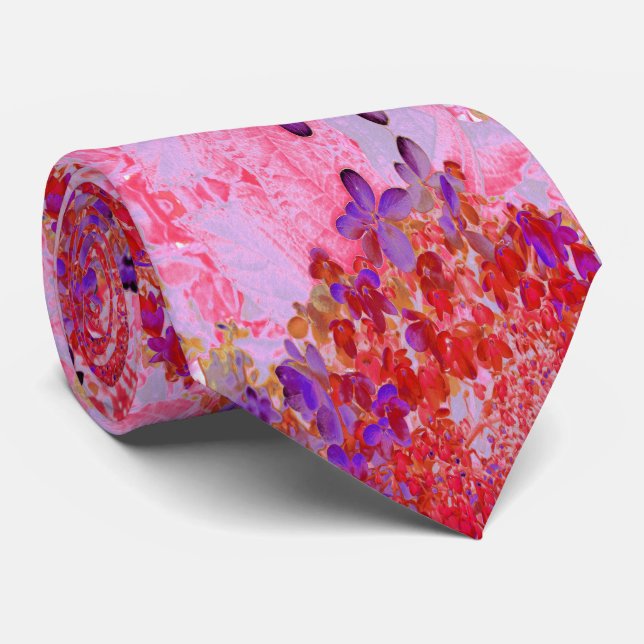 Elegant Purple and Orange Limelight Hydrangea Tie (Rolled)
