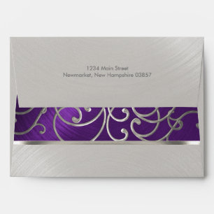 Elegant Purple and Silver Filigree Envelopes
