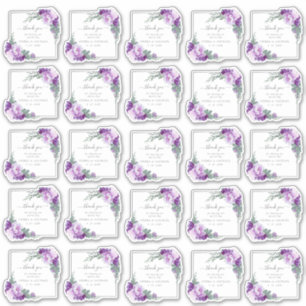 Elegant Purple and Silver Floral Wedding Thank You