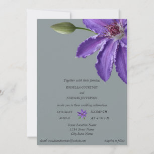 Elegant purple and silver grey invitation