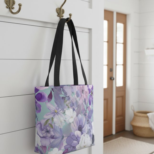 Elegant Purple And Violet Wildflowers And Sky  Tote Bag (Creator Uploaded)