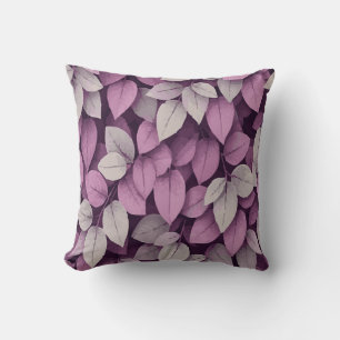 Elegant Purple and White Floral Pattern Cushion