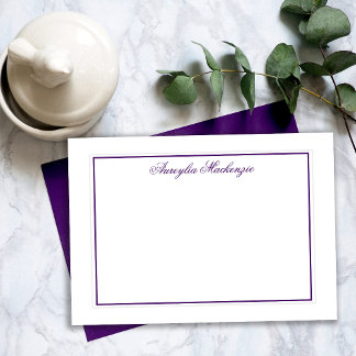 Elegant Purple and White Personalised Card