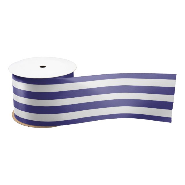 Elegant Purple and White Striped Satin Ribbon (Spool)