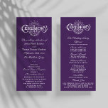 Elegant Purple And White Wedding Ceremony Programs Rack Card<br><div class="desc">Elegant Purple And White Wedding Ceremony Programs.</div>