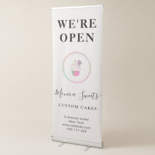 elegant purple bakery cake business retractable banner