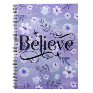 Elegant Purple Believe Notebook