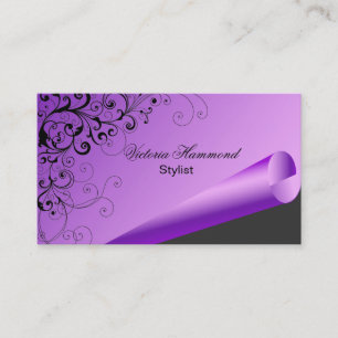 Elegant Purple & Black Business Card