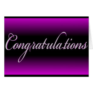 Elegant purple black fade Congratulations card