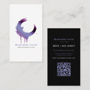 Elegant Purple & Black Gradient Swirl Customizable Business Card