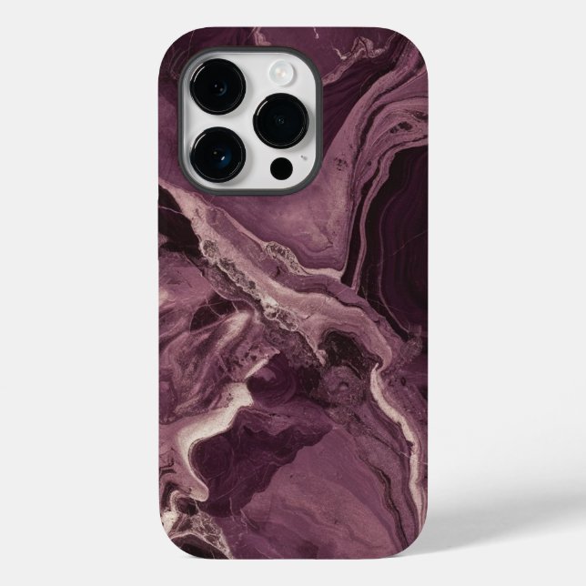 Elegant Purple Black Marble Cool Case-Mate iPhone Case (Back)