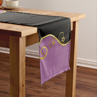 Elegant Purple-Black Table Runner
