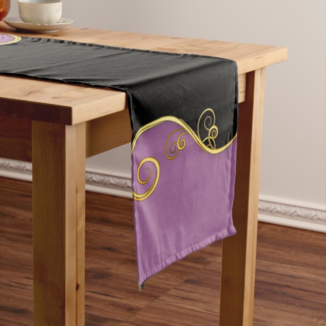 Elegant Purple-Black Table Runner (In Situ)