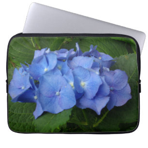 Elegant purple blue floral flower hydrangea laptop sleeve