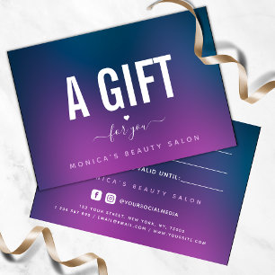 Elegant Purple Blue Gradient Heart Love Romantic