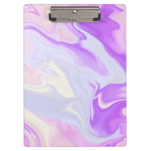 Elegant Purple Blue White Abstract Watercolor Clipboard